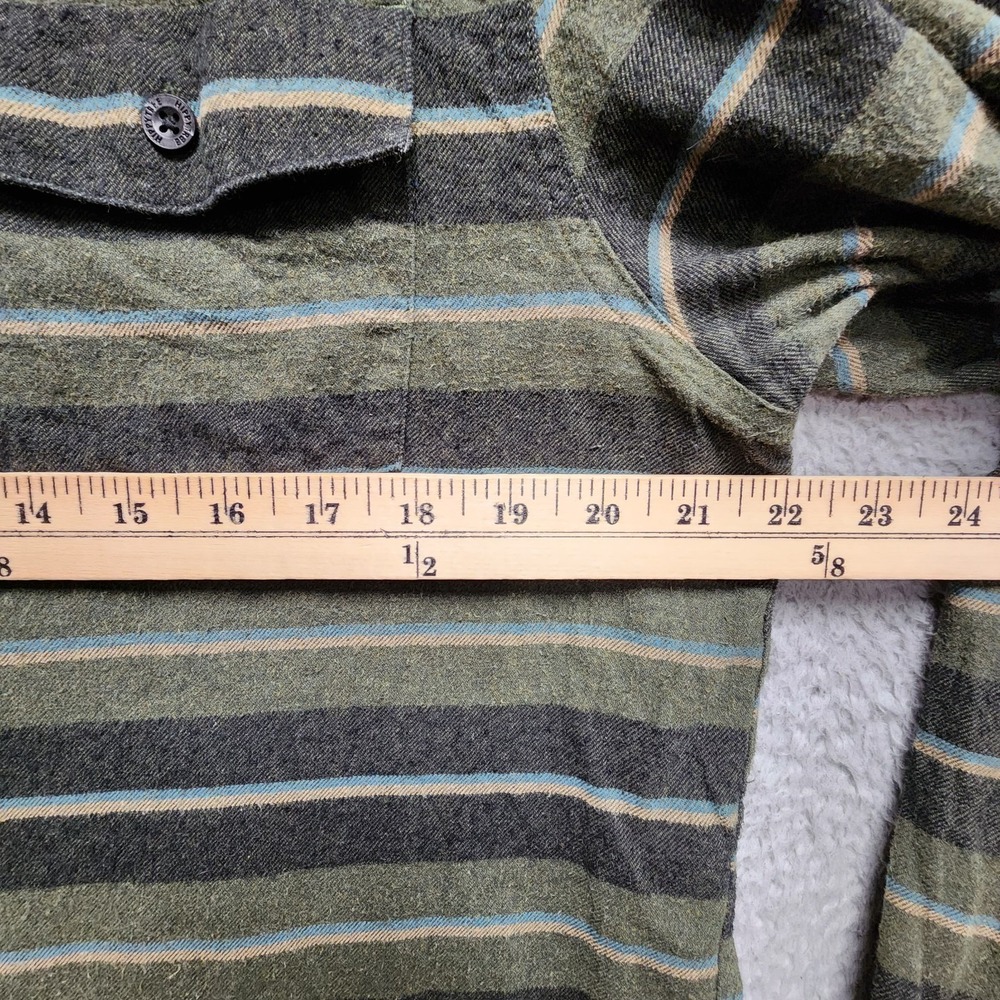 Hippy Tree Flannel Nomad Division Shirt Men Large (Fits Slim) Green Plaid Cotton - Picture 10 of 11